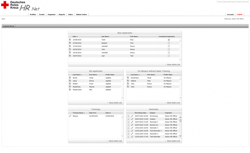 Screenshot Referenz Softwareentwicklung DRK Managementsoftware