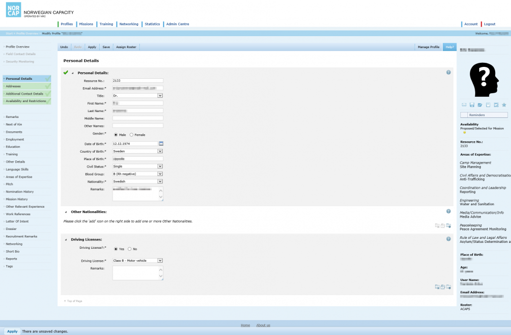 Screenshot Referenz Softwareentwicklung NRC Verwaltungsportal